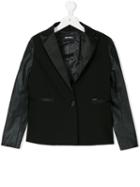 Diesel Kids - Single Breasted Blazer - Kids - Polyester/polyurethane/spandex/elastane/rayon - 12 Yrs, Girl's, Black