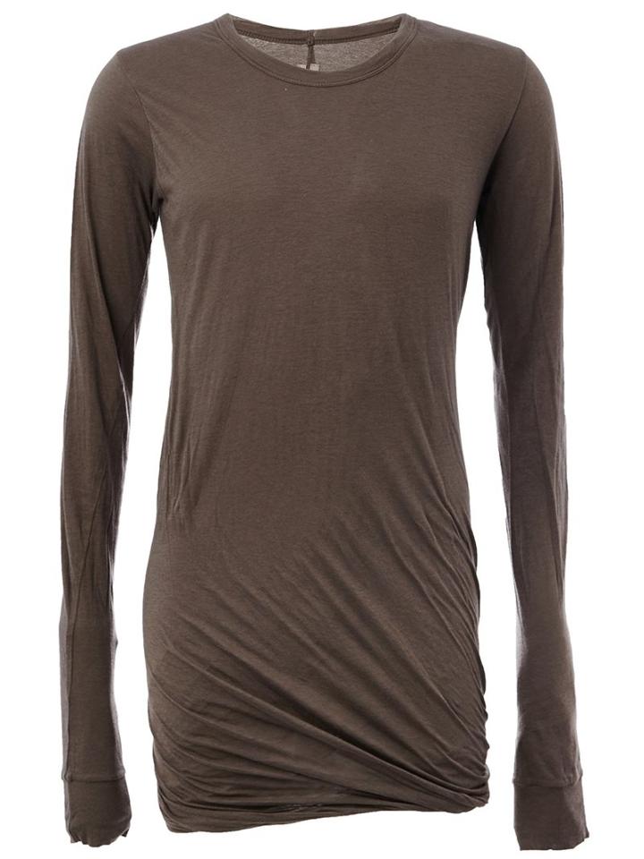 Rick Owens Draped T-shirt, Men's, Size: Large, Grey, Cotton