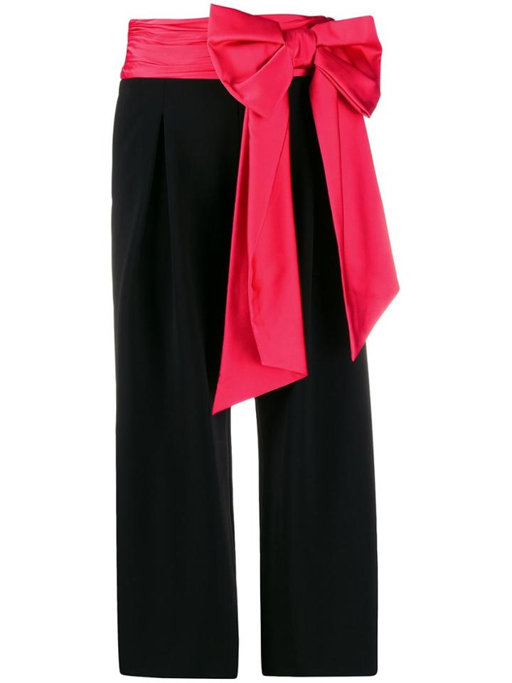 Moschino Bow Detail Cropped Trousers - Black