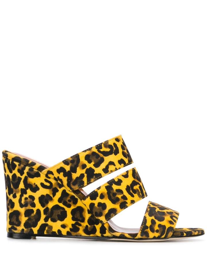 Paris Texas Leopard Mules - Yellow