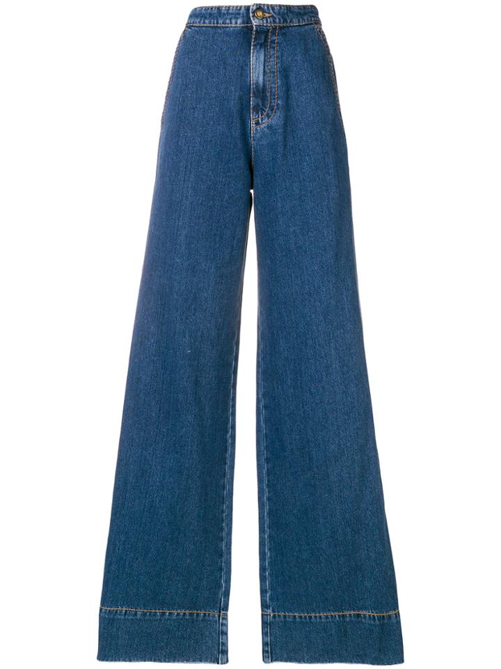 Loewe High Rise Flared Jeans - Blue