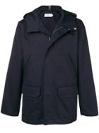 Closed Hooded Button Jacket - Blue