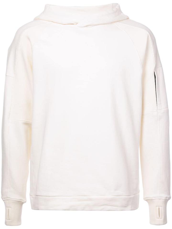 Cp Company Hoodie With Finger Hole Detailing - White