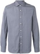 Mp Massimo Piombo Patterned Shirt, Men's, Size: 42, Blue, Cotton