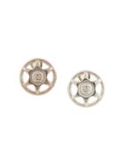 Chanel Vintage Round Star Cc Earrings - Metallic
