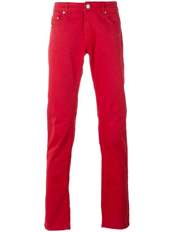 Pt01 - Slim-fit Trousers - Men - Cotton/spandex/elastane - 36, Red, Cotton/spandex/elastane