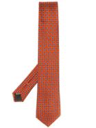 Canali Geometric Patterned Tie - Orange