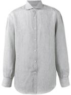 Brunello Cucinelli - Striped Shirt - Men - Cotton/linen/flax - Xxl, Grey, Cotton/linen/flax