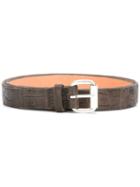 Orciani Crocodile Effect Belt, Men's, Size: 110, Brown, Leather