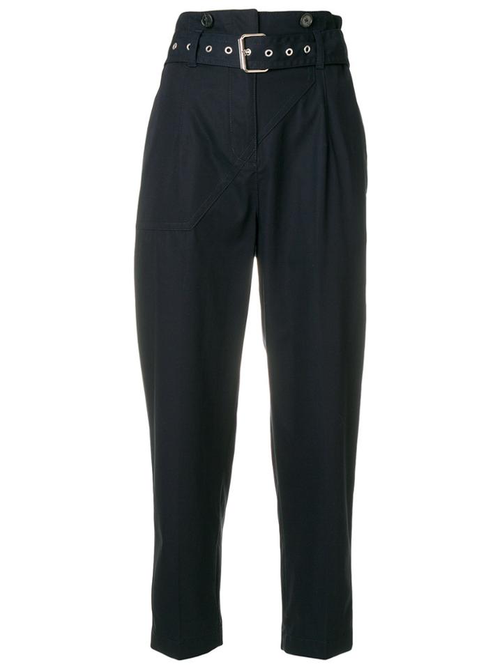 3.1 Phillip Lim Cropped Belted Trousers - Blue