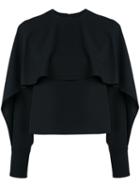 Le Ciel Bleu - Cape Motif Top - Women - Polyester - 36, Black, Polyester