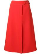 Emilio Pucci Red Split Hem Midi Skirt