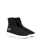 Douuod Kids Teen Logo Print Sock Sneakers - Black