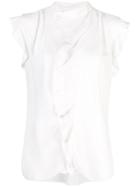 Derek Lam 10 Crosby Short Sleeve Draped Blouse With Asymmetrical