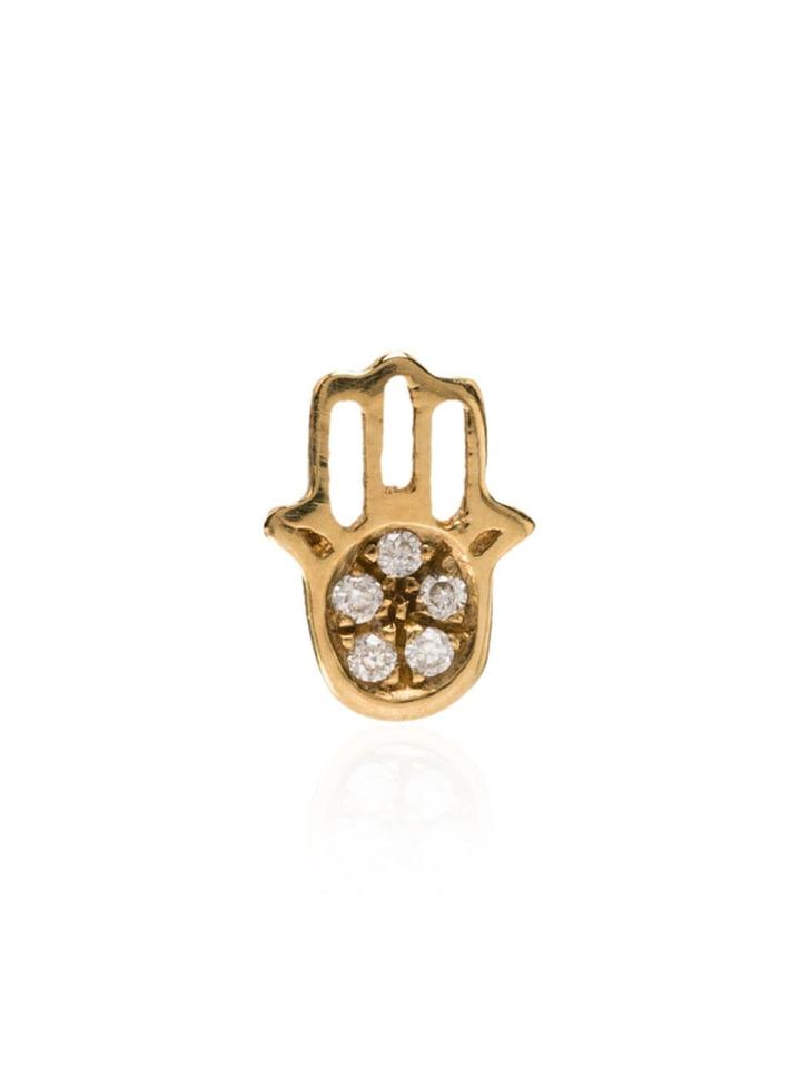Loquet Hand Of Fatima Diamond Charm - Gold