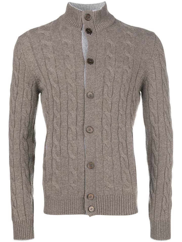 Barba Cashmere Cable Cardigan - Nude & Neutrals