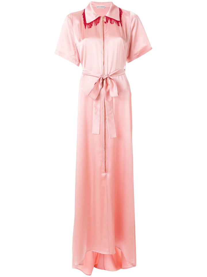 Giacobino Beaded Fringes Long Dress - Pink & Purple