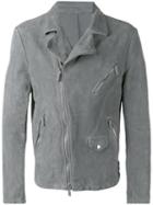 Giorgio Armani Zip Detail Jacket, Men's, Size: 50, Grey, Lamb Skin