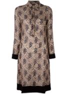 Jean Paul Gaultier Vintage Floral Velvet Trim Dress - Nude & Neutrals