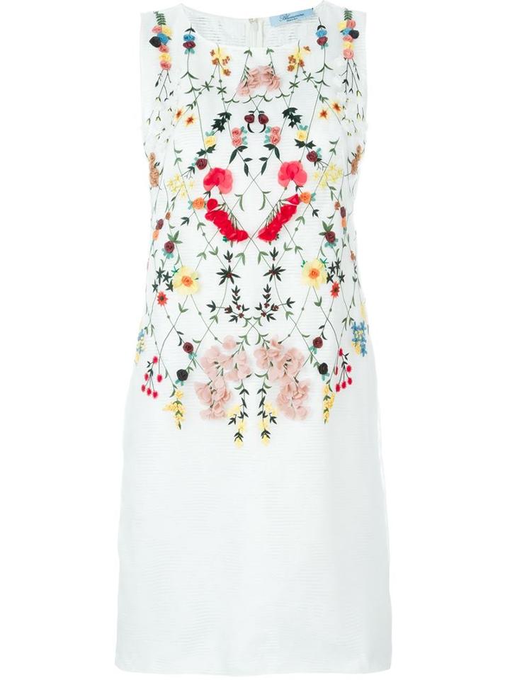 Blumarine Floral Appliqué Shift Dress