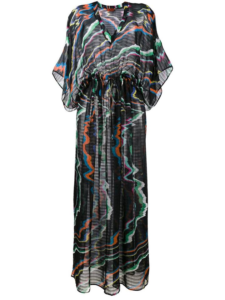 Missoni Swirl Colour Beach Dress, Women's, Size: Large, Black, Silk/rayon