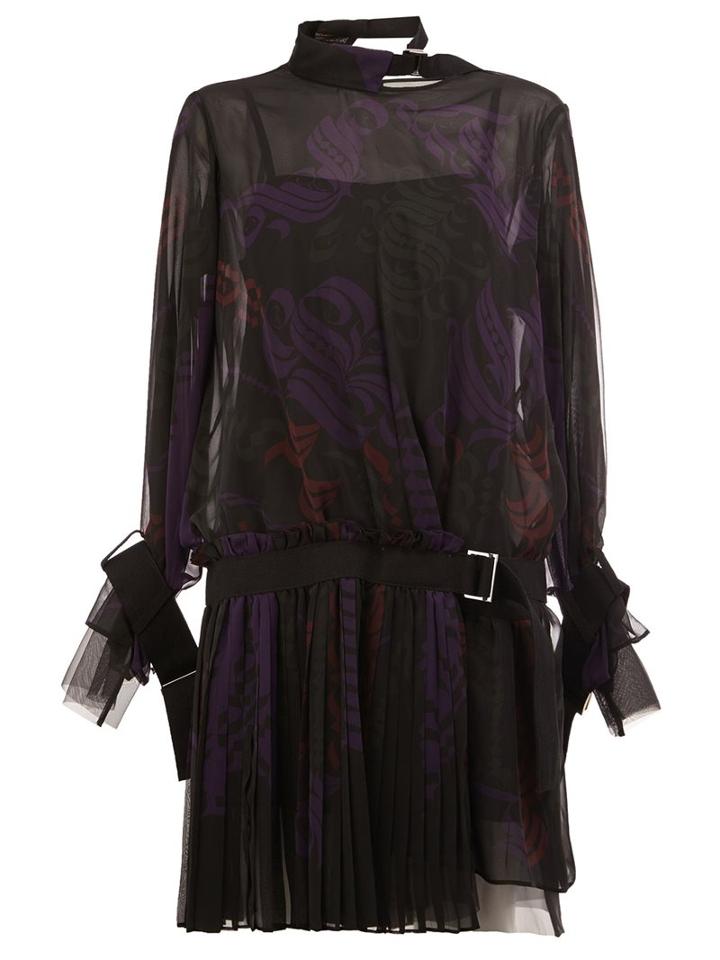 Sacai Buckled Strap Mini Dress