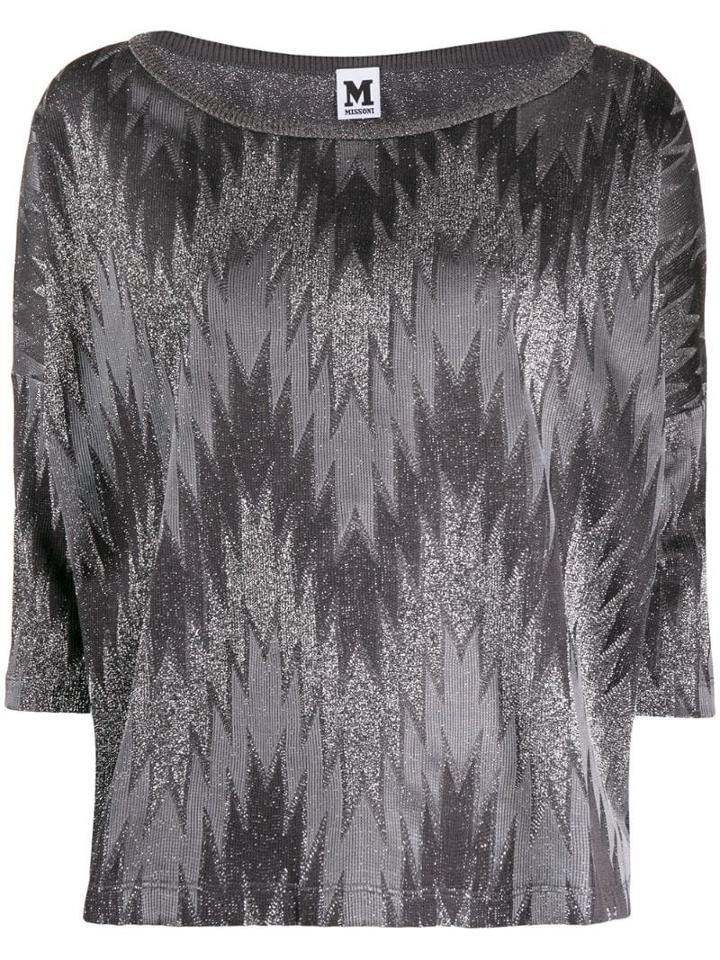 M Missoni Zig Zag Pattern Top - Grey