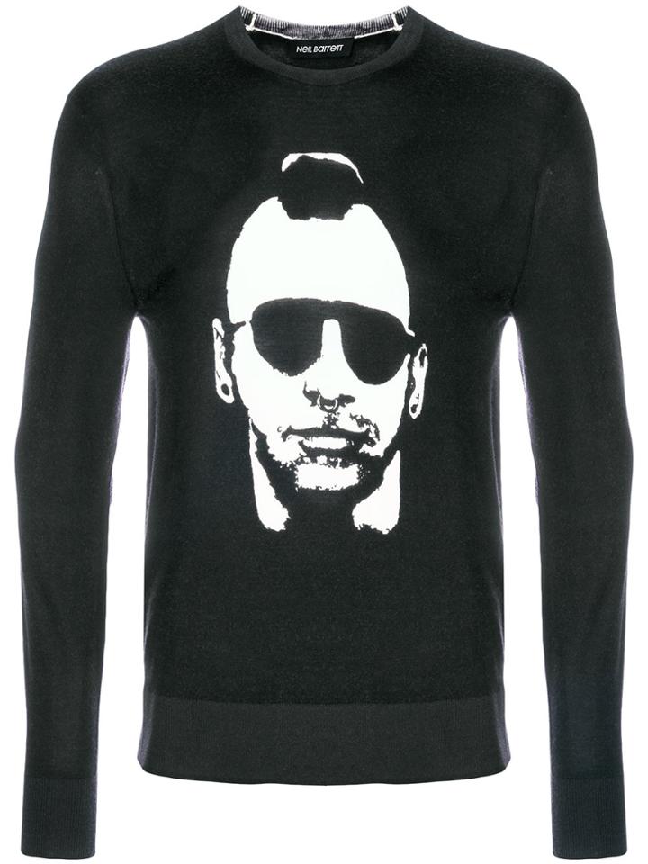 Neil Barrett Graphic Print Jumper - Black