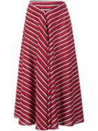 Altuzarra Striped Skirt, Women's, Size: 42, Red, Silk