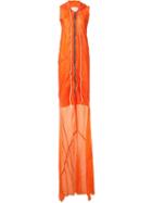 Greg Lauren Zipped Long Waistcoat, Women's, Size: 2, Yellow/orange, Nylon