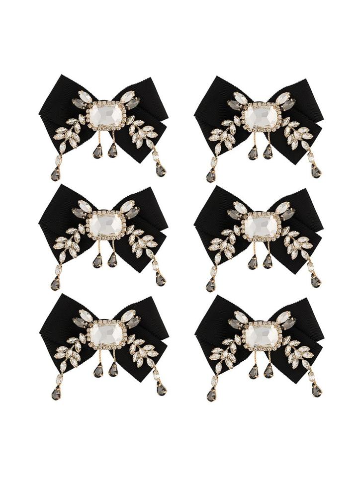 Edward Achour Paris Floral Brooch Set - Black