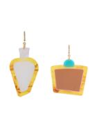 Theatre Products Large Colour Block Earrings - Yellow & Orange