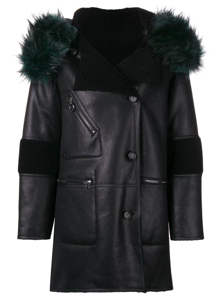 Urbancode Hooded Straight Fit Coat - Black