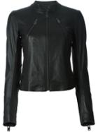 Maison Margiela Stylised Biker Jacket, Women's, Size: 40, Black, Lamb Skin/cotton/spandex/elastane/acetate