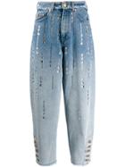Versace Jeans Couture Rhinestone-embellished Jeans - Blue