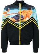 No21 Surfer Print Zip-up Sweatshirt - Black