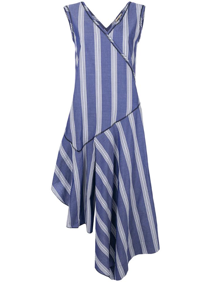 Hache Asymmetric Hem Dress - Blue