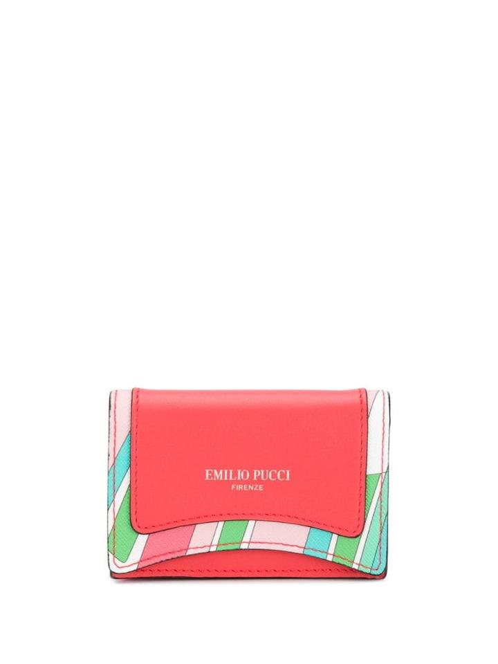 Emilio Pucci Shell Print Leather Bi-fold Cardholder - Red