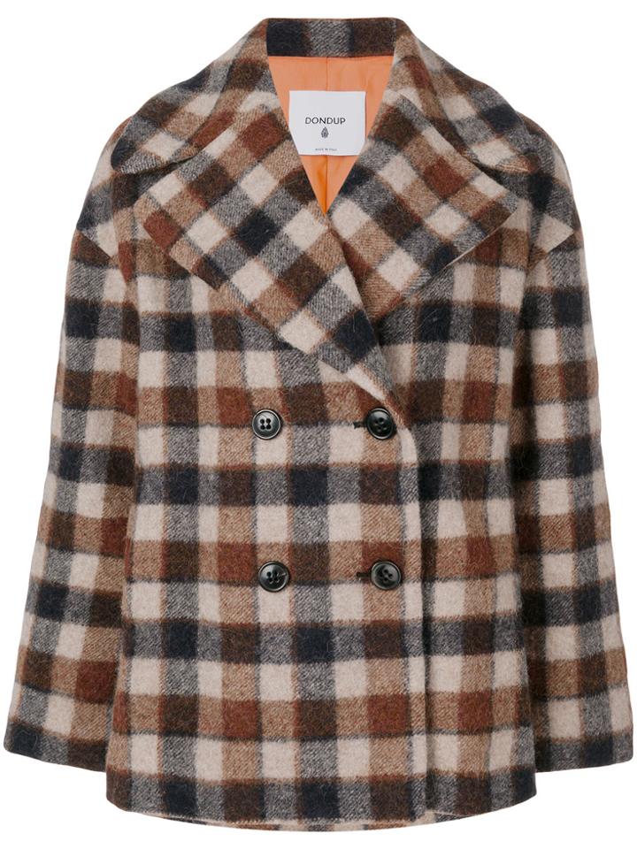 Dondup Gingham Check Peacoat - Multicolour