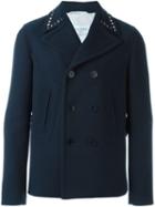Valentino 'rockstud' Peacoat, Men's, Size: 52, Blue, Cotton/linen/flax/lyocell/virgin Wool