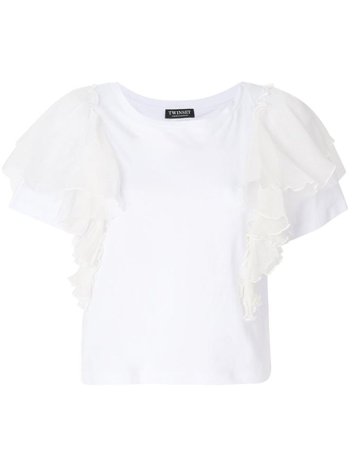 Twin-set Ruffled Details T-shirt - White