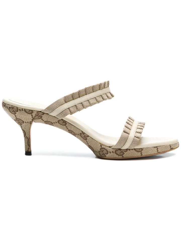 Gucci Vintage Gucci Pattern Mules - Nude & Neutrals