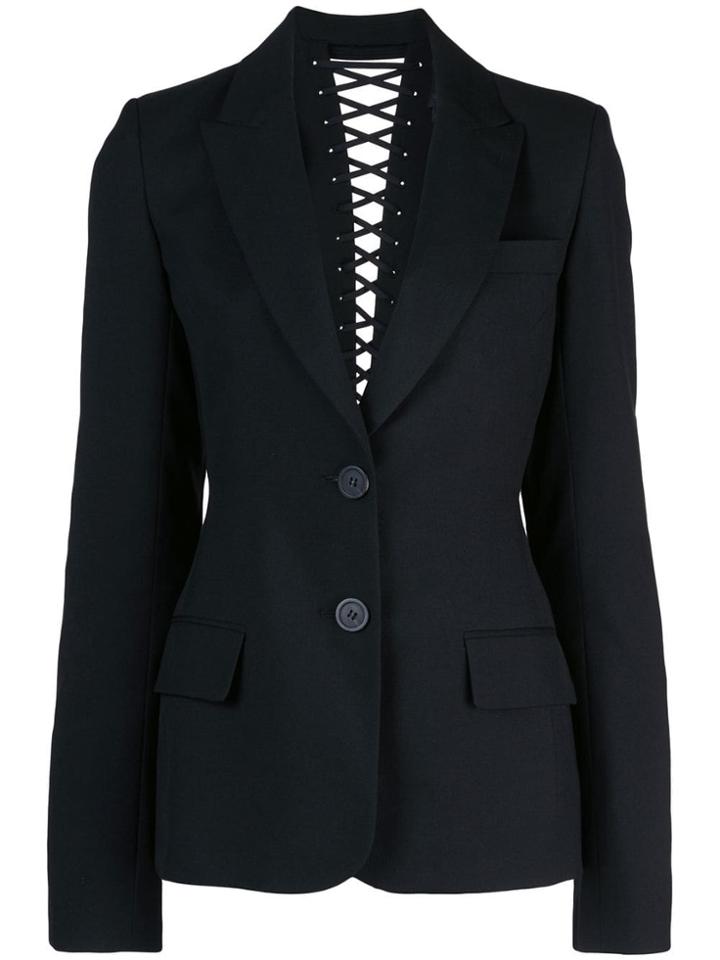 Vera Wang Lace Up Back Detail Blazer - Black