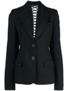 Vera Wang Lace Up Back Detail Blazer - Black