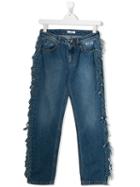 Msgm Kids Teen Fringed Jeans - Blue