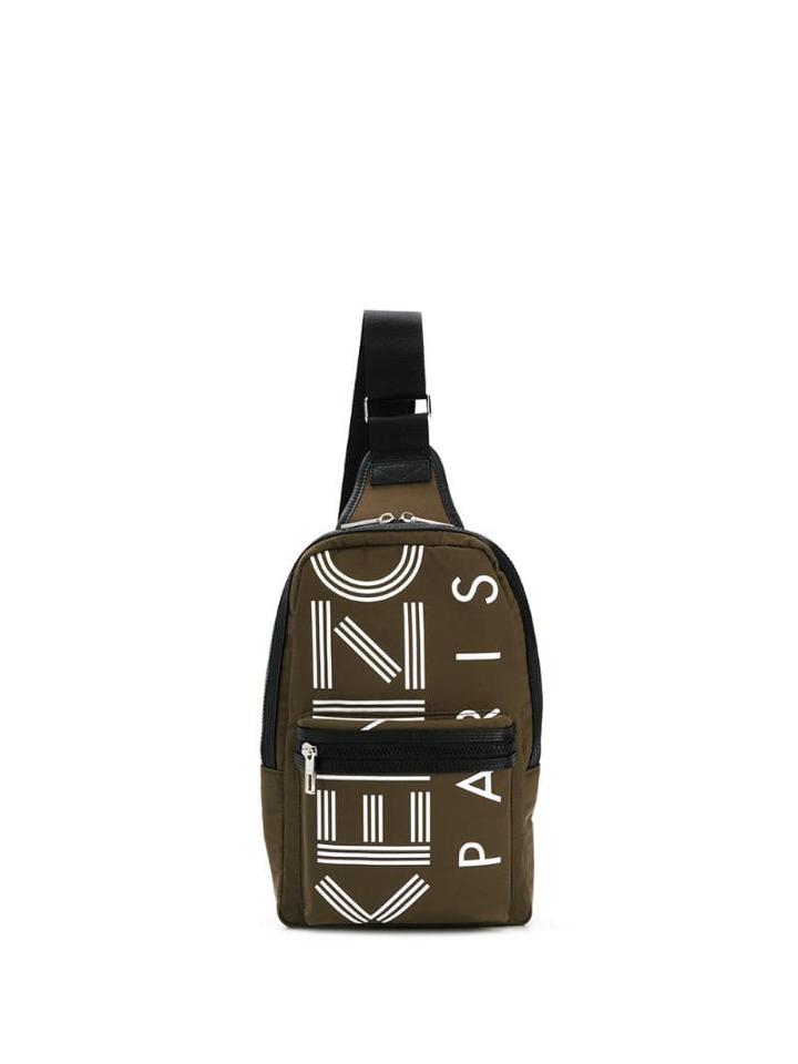 Kenzo Logo Print Backpack - Green