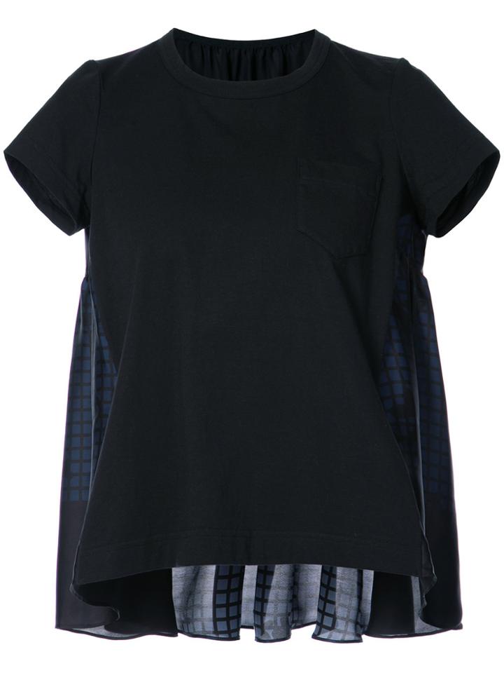 Sacai Grid Insert T-shirt - Black