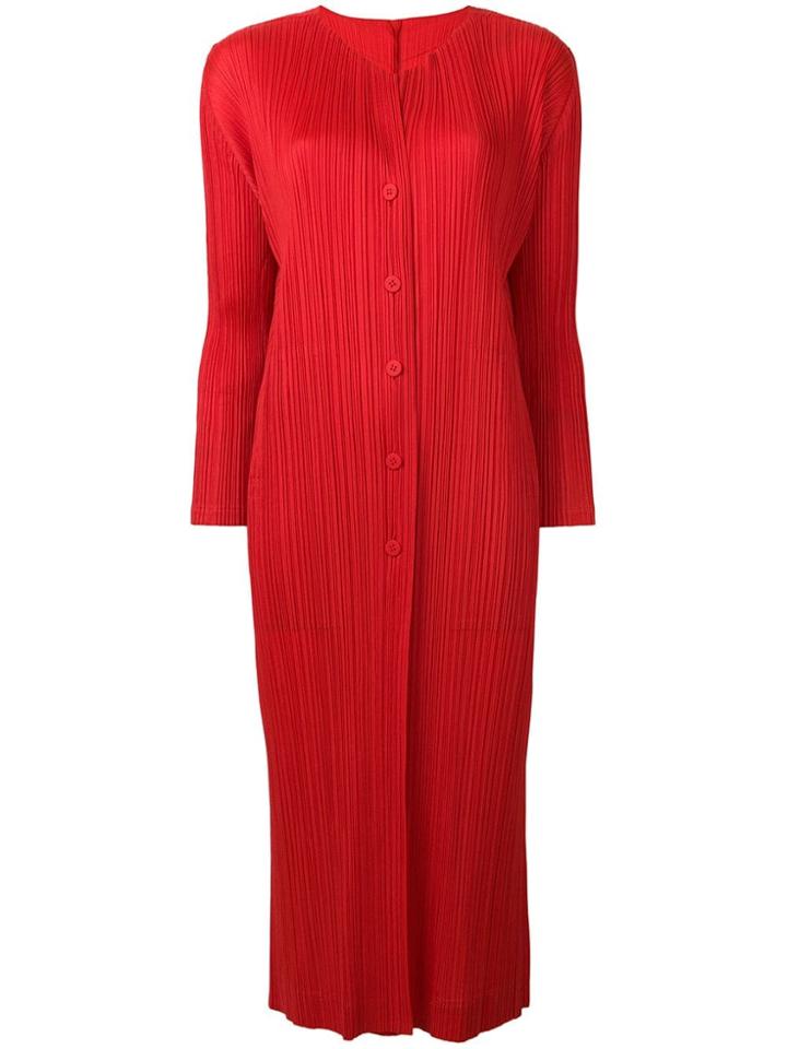 Pleats Please By Issey Miyake Plissé Coat - Red