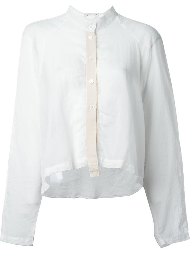 Lost & Found Rooms Semi Sheer Cropped Shirt