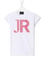 John Richmond Junior Teen Crystal Logo T-shirt - White